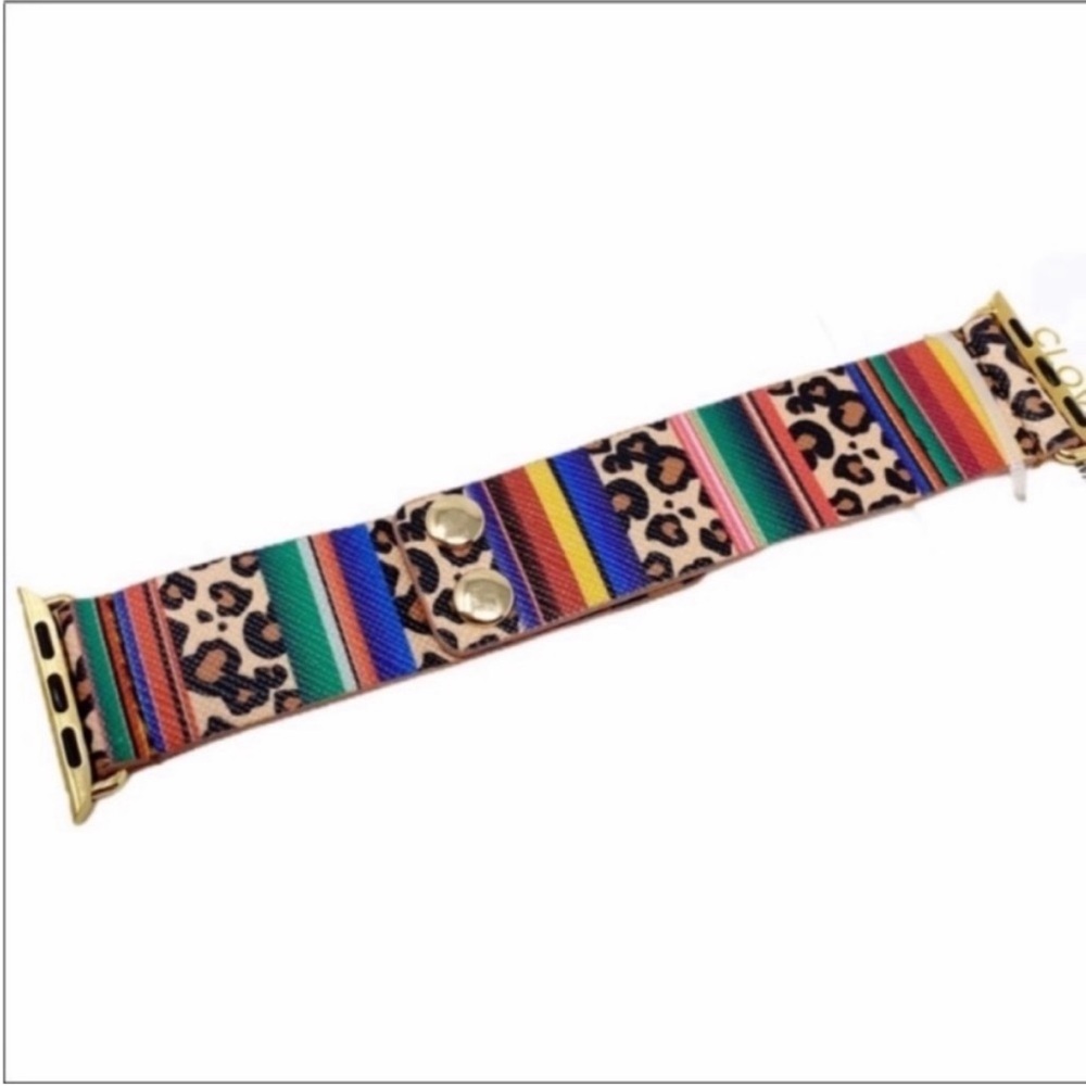 Leopard Multicolored striped Apple Watch Band 38/40mm NEW